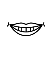 Smiling mouth illustration showing teeth, representing dental care and oral health services.